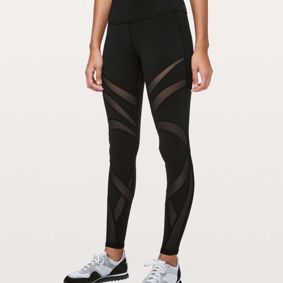 Lululemon Wunder Under High-Rise Tight *Mesh 28" Black - Picture 1 of 9